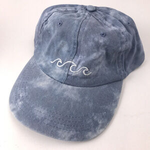 Blue Revival tie dye pattern blue white with waves hat